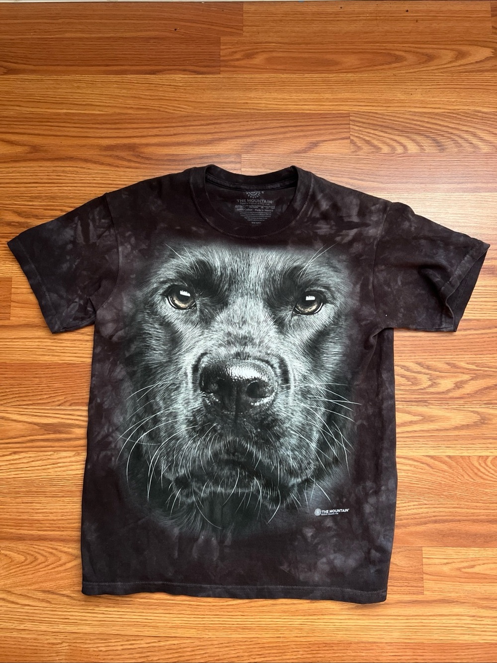 The Mountain Black Graphic Dog Face Tee - Black & Gray